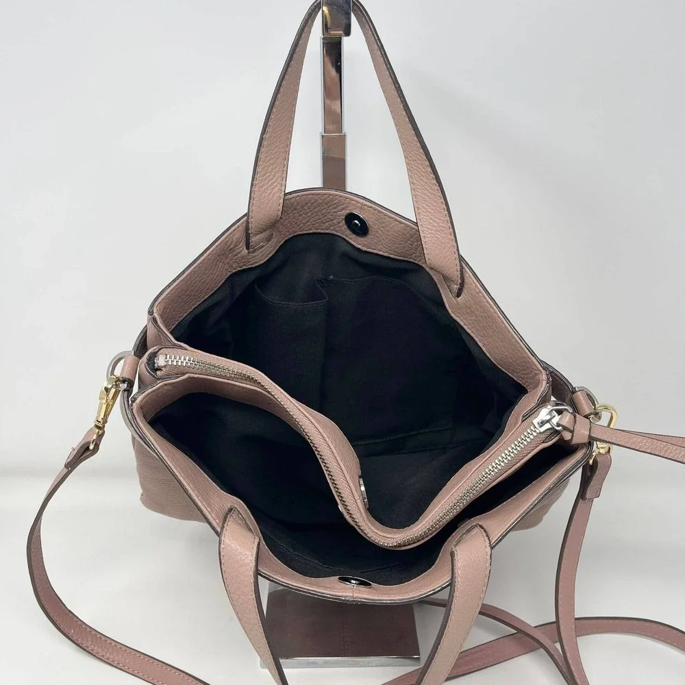 Vince Camuto Davy Accordion Top Handle Crossbody Bag Blush Pink‎ Leather READ